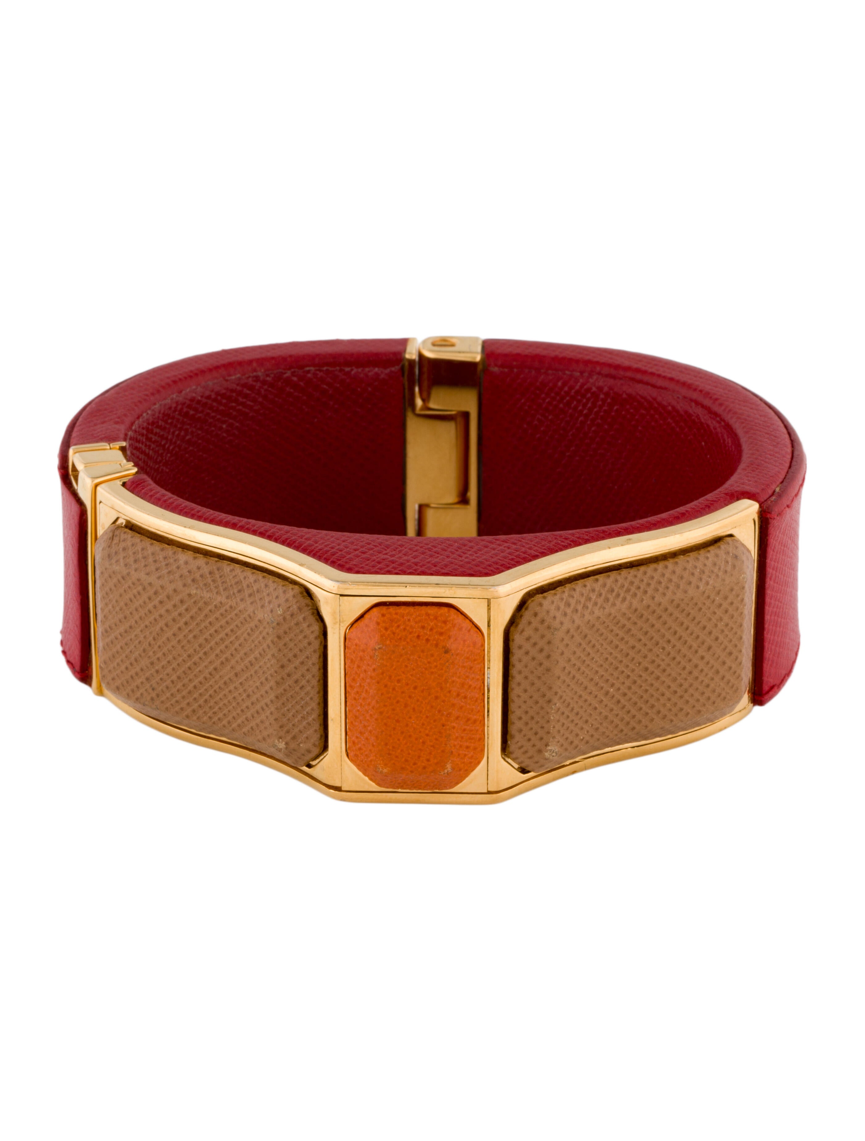 Prada Leather Hinged Bracelet